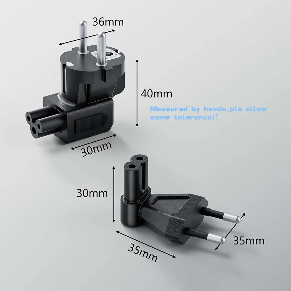 الاتحاد الأوروبي كابل توصيل محول الطاقة الاتحاد الأوروبي التوصيل إلى الشكل 8 بزاوية IEC C7 البرسيم ورقة محول CEE 7/16 إلى أوروبا IEC C5 إلى EURO CEE7/7 المكونات