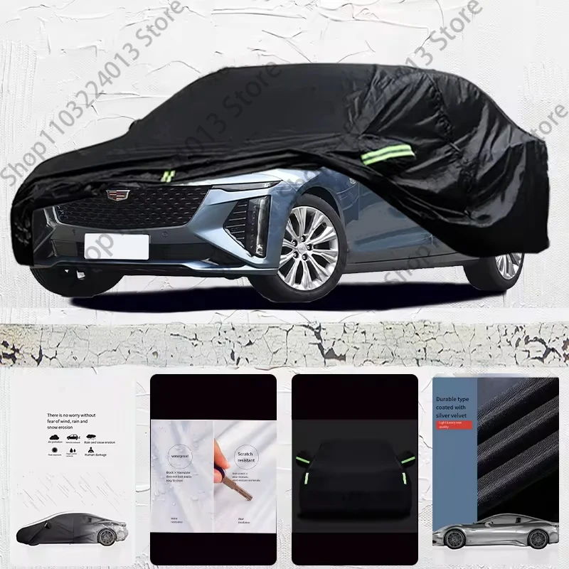 

For Cadillac CT6 Exterior Car Cover Outdoor Protection Full Car Covers Waterproof Sunshade Anti UV Snow Cover Car cover Black