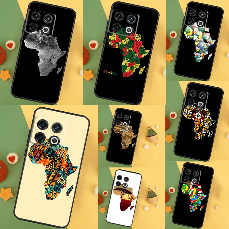 Coque de protection avec carte de géographie de l'Afrique, pour OnePlus 12, 12R, 11, 9, 10 Pro, 10R, 9R, 8T, 10T, Nord 3, CE 2 Lite, 2T, CE4, N10, N20, N30