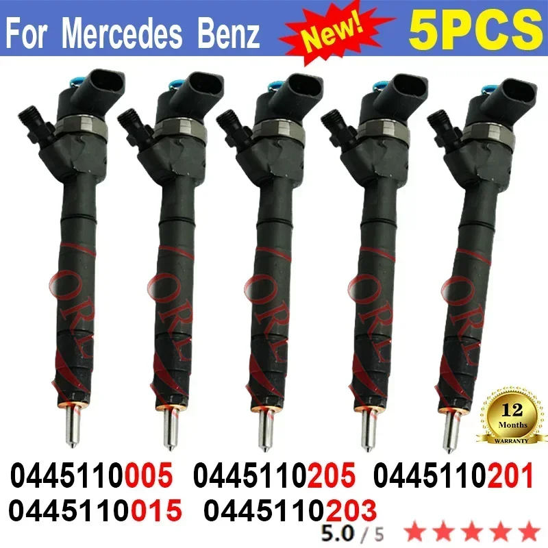 

5 шт. абсолютно новые форсунки Common Rail 0445110005 0445110205 0445110201 0445110015 0445110203 для дизельных двигателей BOSCH Mercedes-Benz