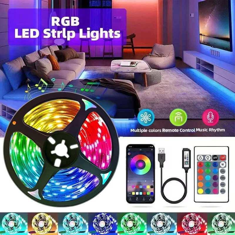 LED Strip Light Color USB RGB Tpae Bluetooth LED Strip Bedroom Decoration 5050 5m 10m 15m 20m SMD TV LED Backlight For Christmas