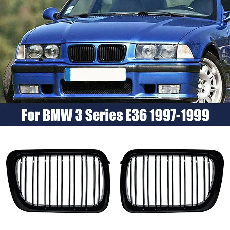 

Глянцевый черный Автомобильный передний решетчатый гриль для BMW 3 серии E36 1997-1999