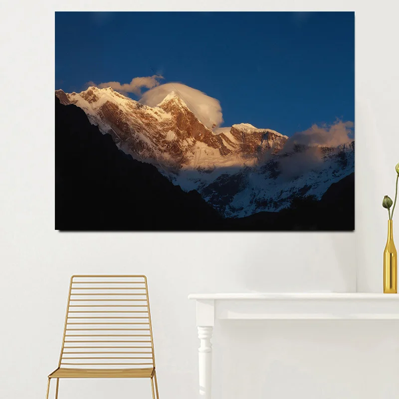 Rizhao Jinshan poster landscape print sunset white clouds mountain modern home decoration room decoration frameless