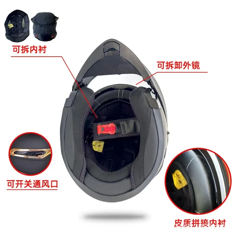 Four Seasons Unisex Motorcycle Helmet Modular Flip-Up Full Face Dual Lens Visor Big Spoiler Tail Wing DOT 3C Safety Certified