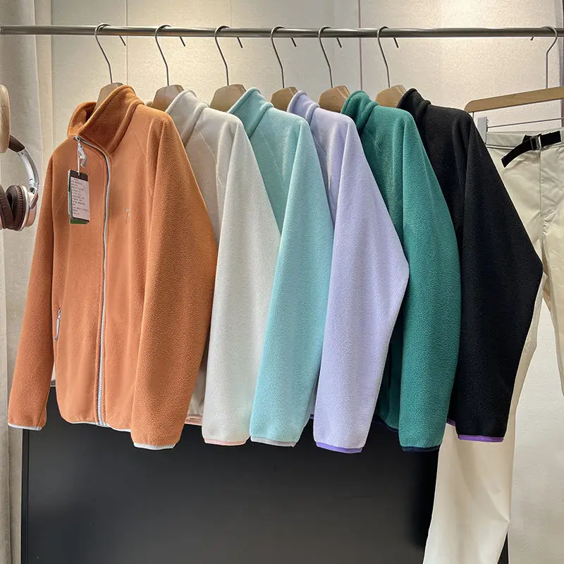 

Women's Casual Fce Jaet Outerwear Thiened Long Sve Stand Collar Outdoor Leisure Coat Warm avel Floing Clothing