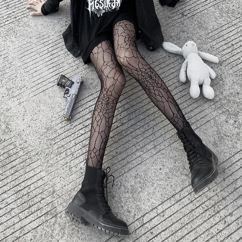 Cổ Điển Lolita Rỗng Ren Lưới Cổ Đáy Quần Sexy Nữ Nhật Gothic Punk Retro Mạng Nhện Quần