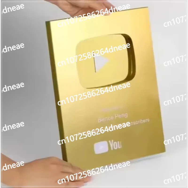 جائزة مخصصة ميدالية الكأس اللوحة أروع هدية مع زر اللعب الفضة والذهب اللوحة جوائز يوتيوب بالجملة