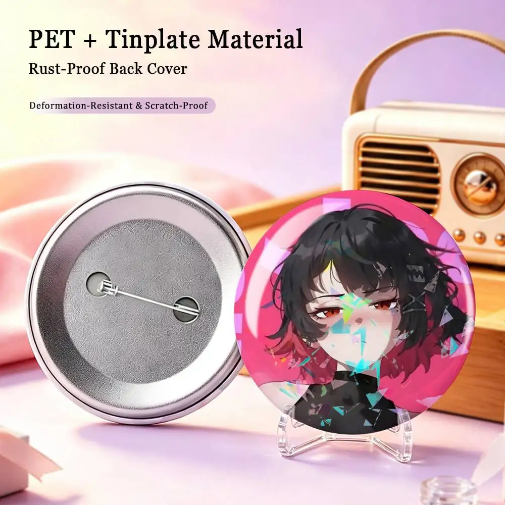 Zenless ZZZ E-Ellen Joe Custom Tinplate Round Button Badges Pins Brooches for Clothes Backpack
