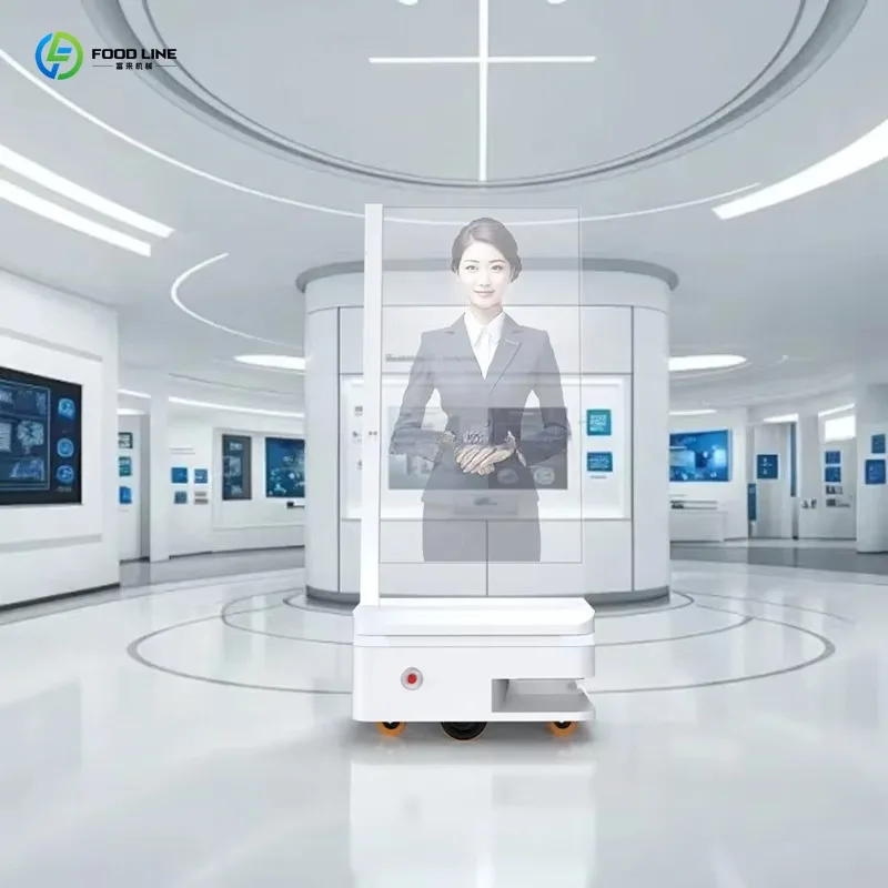 Customized Transparent OLED Commercial High Intelligence Robot USB Interface OLED Mobile Robot Self luminous Advertising Display