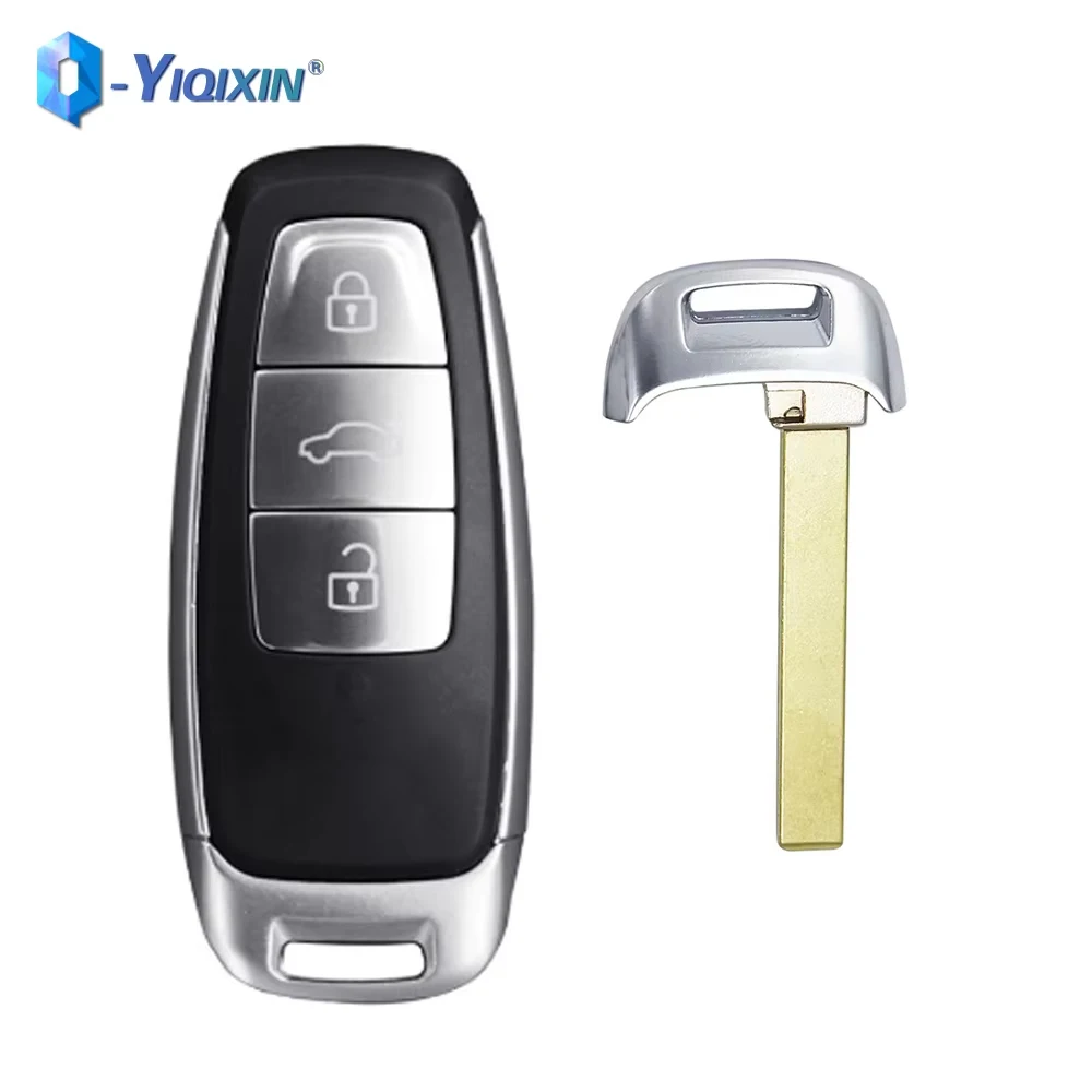 

YIQIXIN New Smart Key Shell Case Replacement For Audi A6 C8 A7 A8 Q8 2017 2018 2019 2020 Fob Cover For START ENGINE SYSTEM Blade