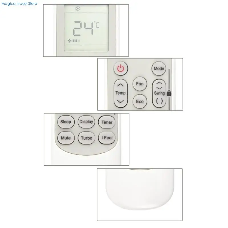 N2UB Air Conditioner Remote Control Replacement With Seamlessly Compatibility for Traiden Air TCS121M CMTCS121A EMTHS121A