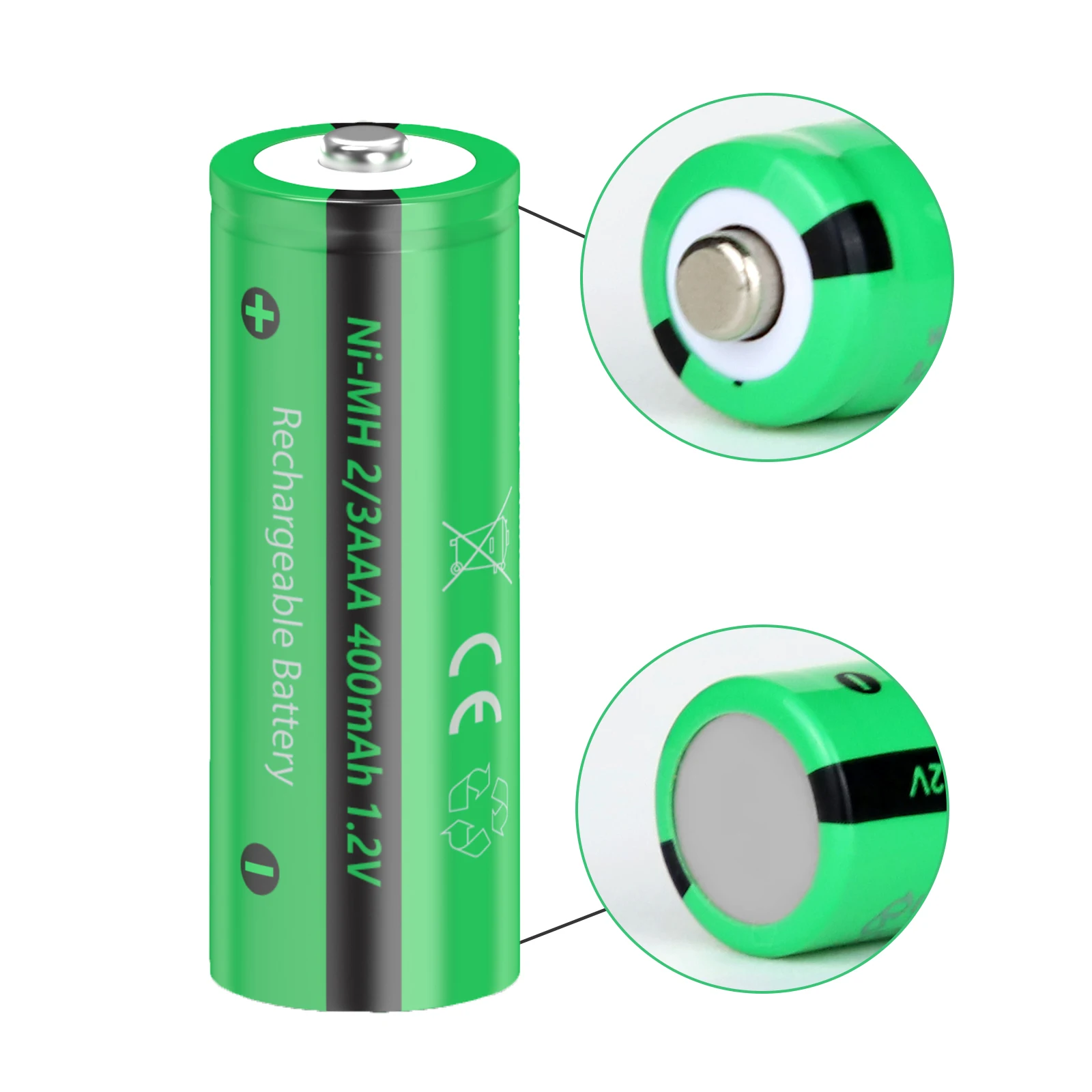 4/10/20PC PKCELL 1.2V 400mAh 2/3 AAA Ni-MH Rechargeable Battery Button top Solar Garden light Lamp Batteries