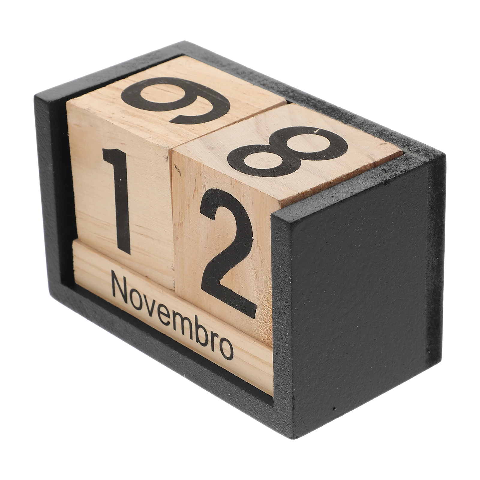 

Wooden Block Calendar Cube Mini Desktop Decor iginal Display Reusable Month Tabletop Planner Home Family Wooden