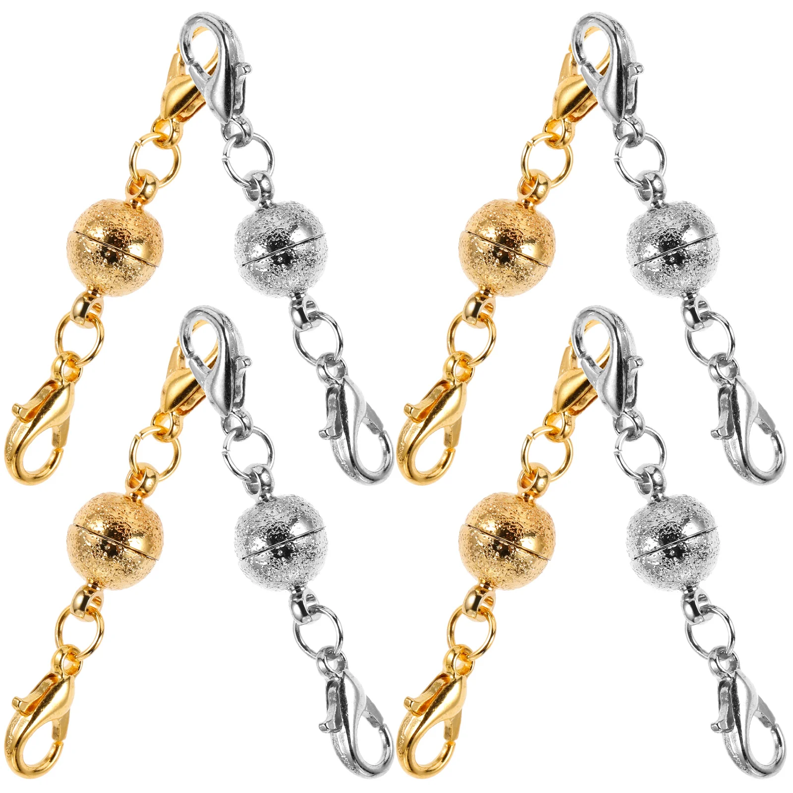 

8 Pcs Magnetic Clasps Necklace Extender Round Lobster Buckles Gold Silver Durable Jewelry Making Bracelet Accessories