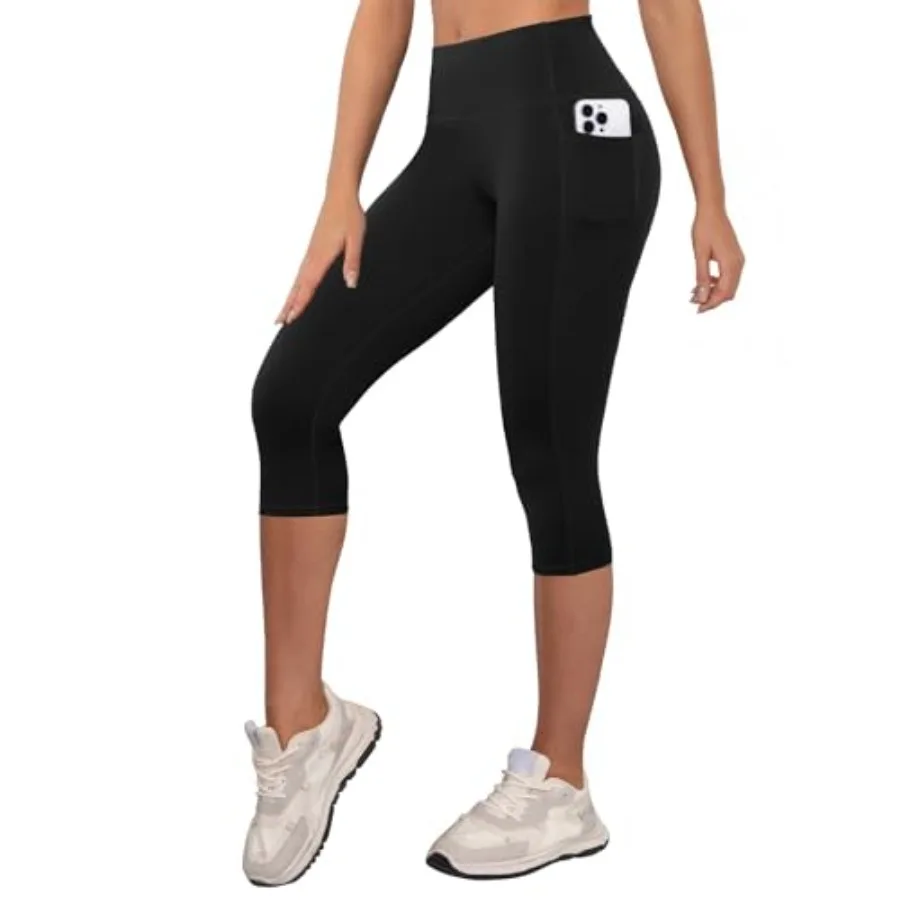 

COPYLEAF Capri Leggings for Women High Waisted Leggings with Pockets Gym Workout Running Yoga Pants