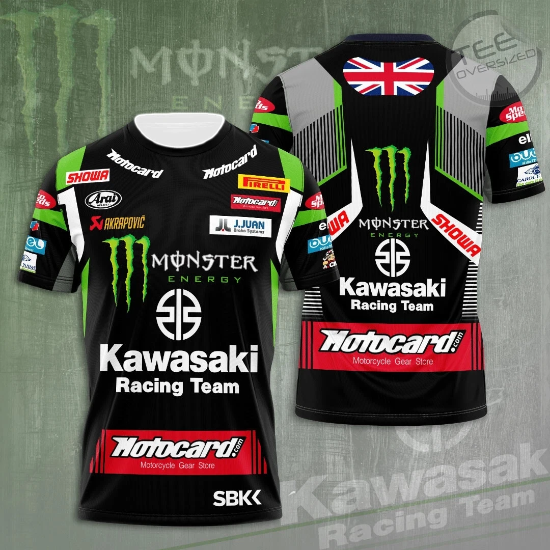 

Футболка Kawasaki Racing 2025 года, мотоциклетный костюм World SBK Speed Descent, быстросохнущий дышащий велосипедный костюм Kawasaki, комплект для мотоцикла