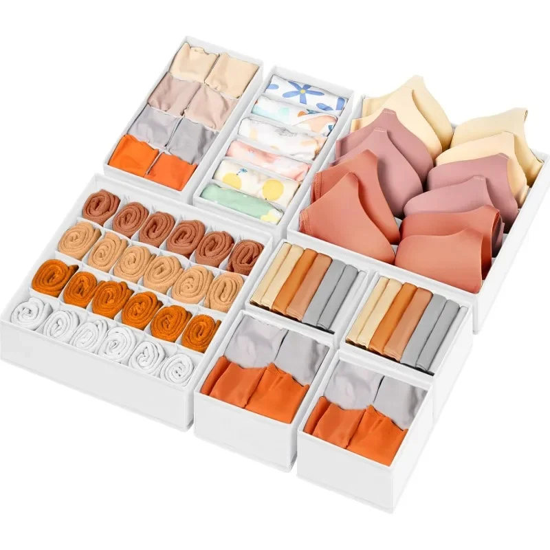 

Drawer Organizer Clothes with Dividers, 8 Pack Dresser Organizer Bins for Nursery Bedroom, Closet Organization and Storage