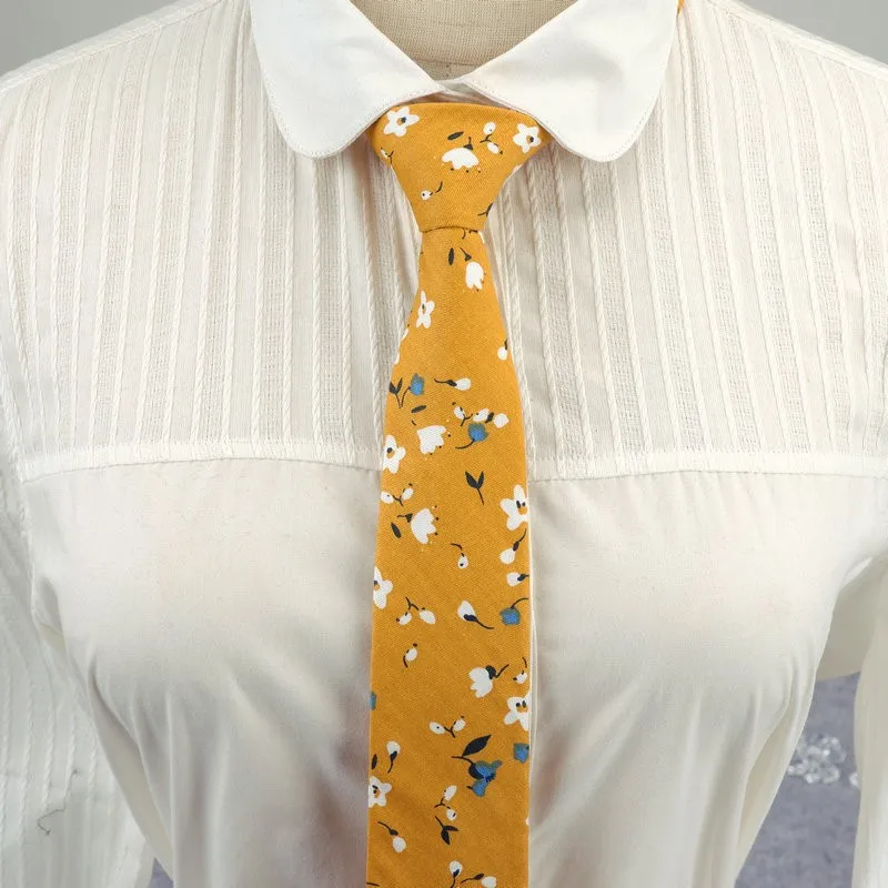 Corbata con estampado Floral para hombre y mujer, corbata ajustada para el cuello, corbatas informales para boda, trajes clásicos de pato y pescado, corbata delgada para el cuello