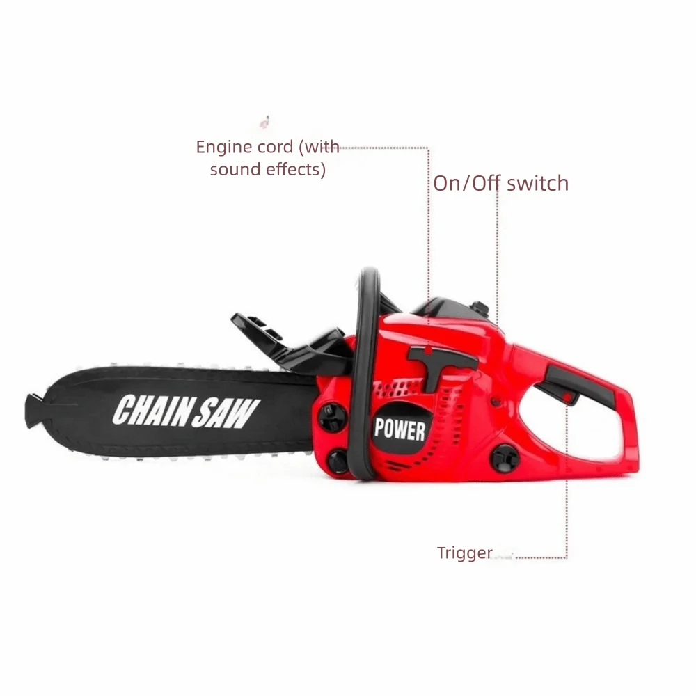Nieuwe Plastic Elektrische Zaag Rood & Zwart DIY Montage Grote Elektrische Zaag Simulatie Reparatie Tool Speelgoed Kindercadeau