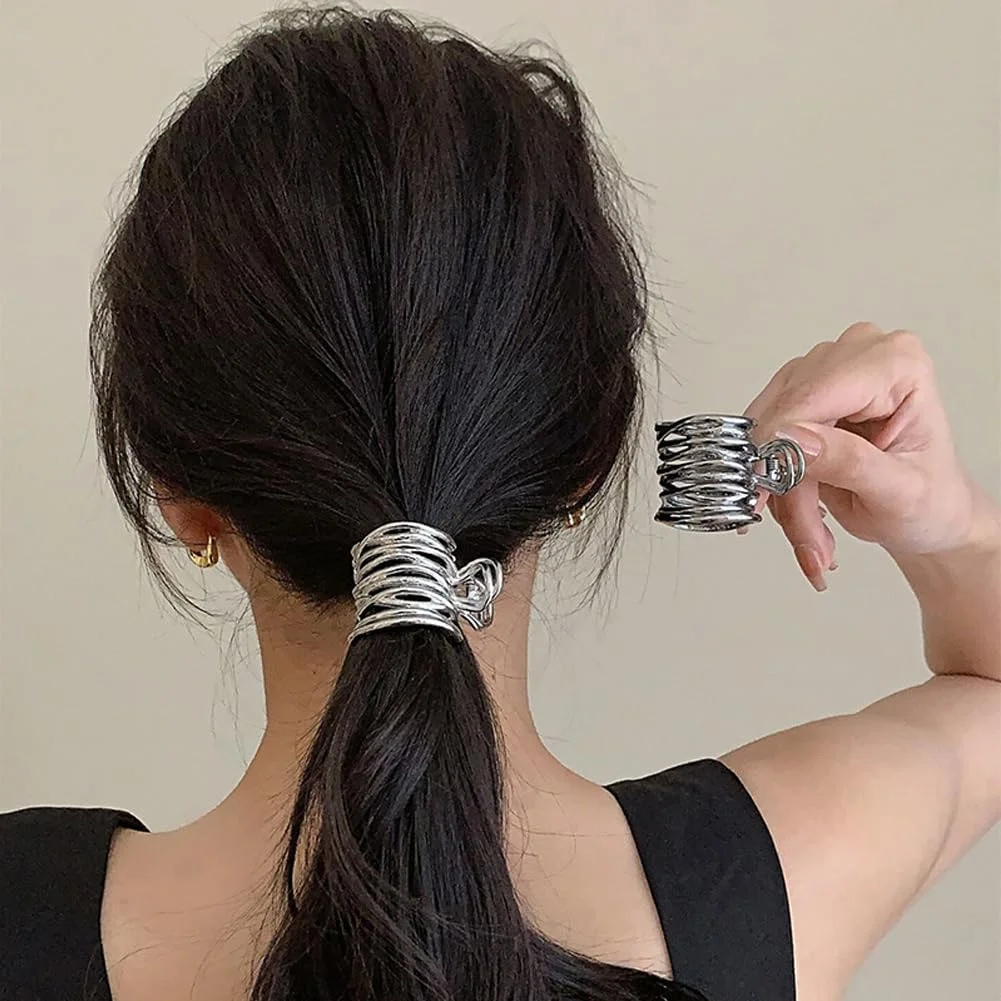 Fashion Irregular Metal Hair Claws Nonslip Strong Holder For Women Girl High Ponytail Holder Clips Solid Color Thick Hair Grip