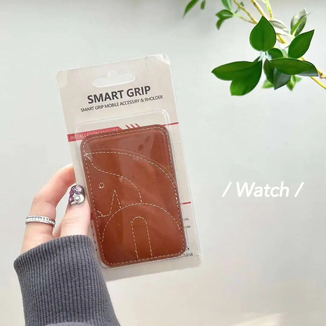For Magnetic embroidery Leather Slot Card Holder Wallet Case For iPhone 16 Pro Max 15 14 13 12 For Samsung S24 Ultra Accessories