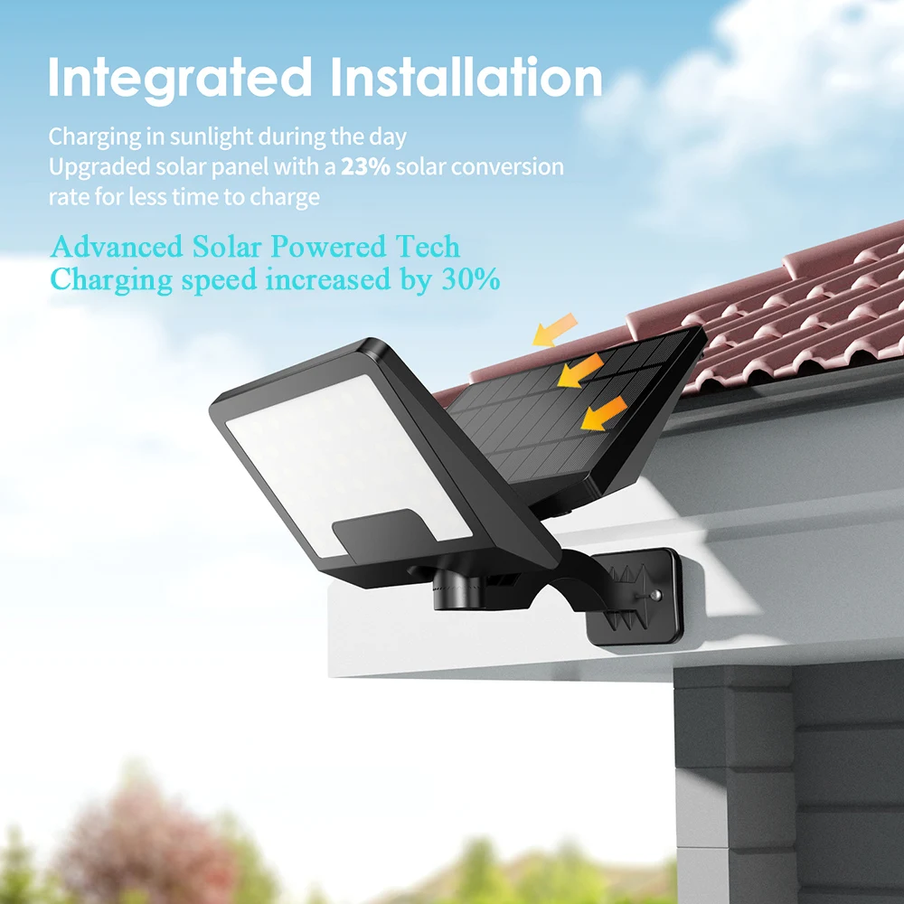 Imagem -04 - Solar Barn Segurança Shed Light Sensor de Movimento Impermeável Lâmpada de Parede Exterior Varanda Pátio Garagem Jardim 800 Lumen 6000mah Novo