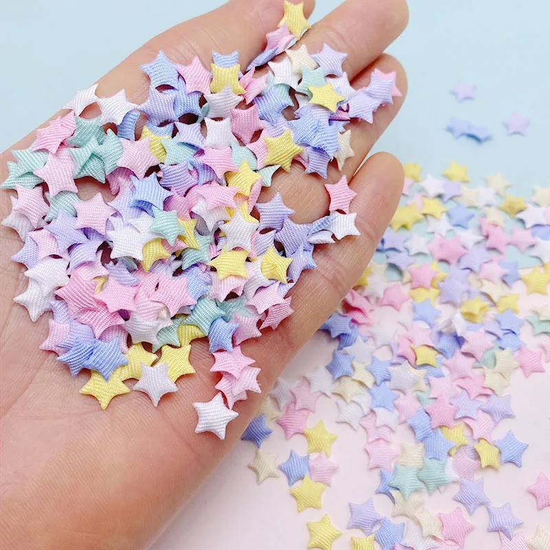 Multi Color Mini Star Padded Applique for Clothes, Hat Sewing Patches, DIY Hair Clips, Bow Decor Accessories, 1cm, 100Pcs