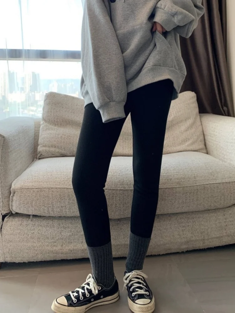 Pantalon amincissant Bla couche de Base pour femme, vêtement d'extérieur, chaud, coupe serrée, à revers, taille élastique, Long, nouvelle collection hiver