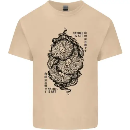 Nature is Art Mushroom Fungi Mycology Mens Cotton T-Shirt Tee Top