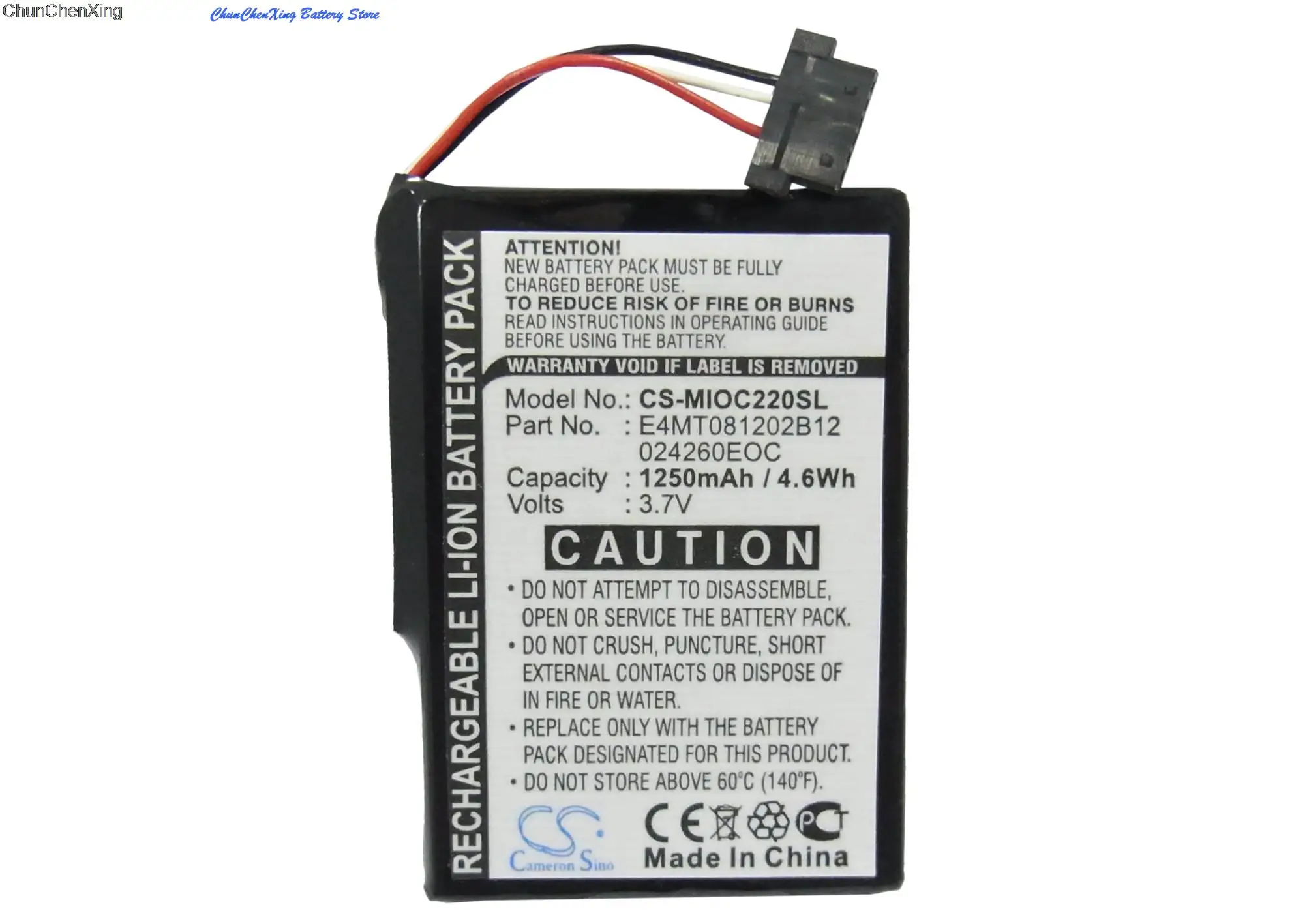 Cameron Sino 1250mAh GPS, Navigator Battery for Mitac Mio C210,  C220, C220s, C230, C250