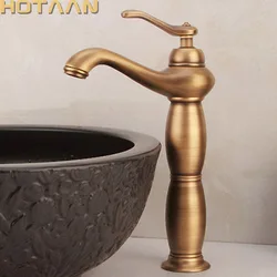Bathroom Tall Basin Faucet Antique Bronze Brass Mixer Solid Copper Luxury Europe style Tap torneiras para banheiro crane YT-5062