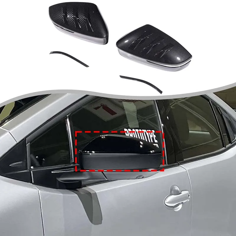 

2Pcs ABS carbon fiber For Toyota Prius 60 Series 2023+ car exterior rearview mirror cover decorative sticker Car accessories