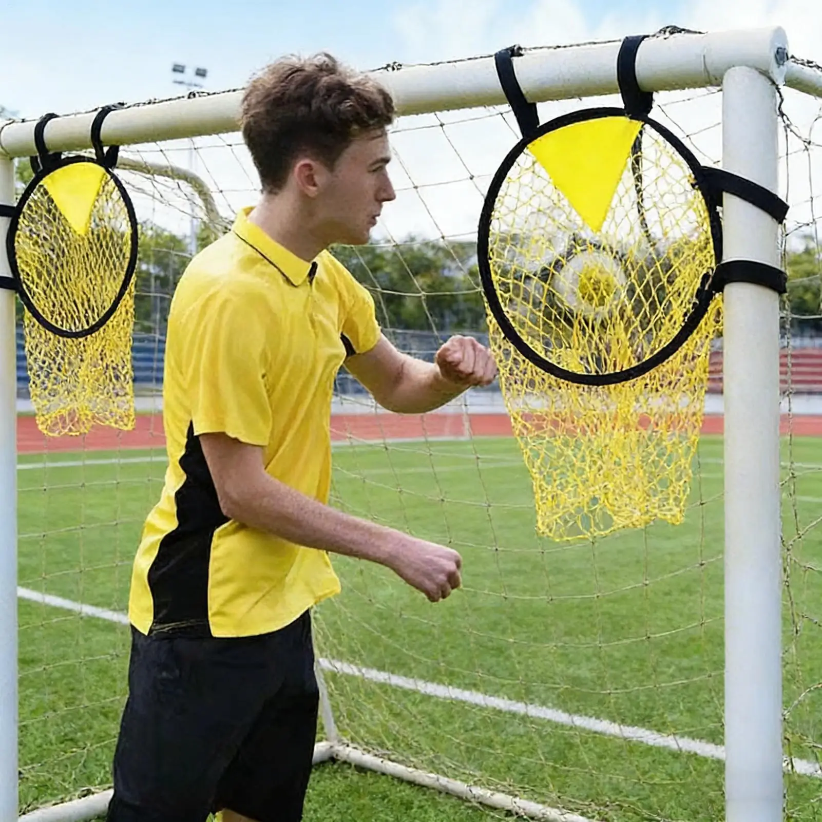 

Kids Soccer Net Elastic Anti-Tangling Training Indoor Soccer Goal Football Goal Post for Practice Exercise Girls Kids Teen