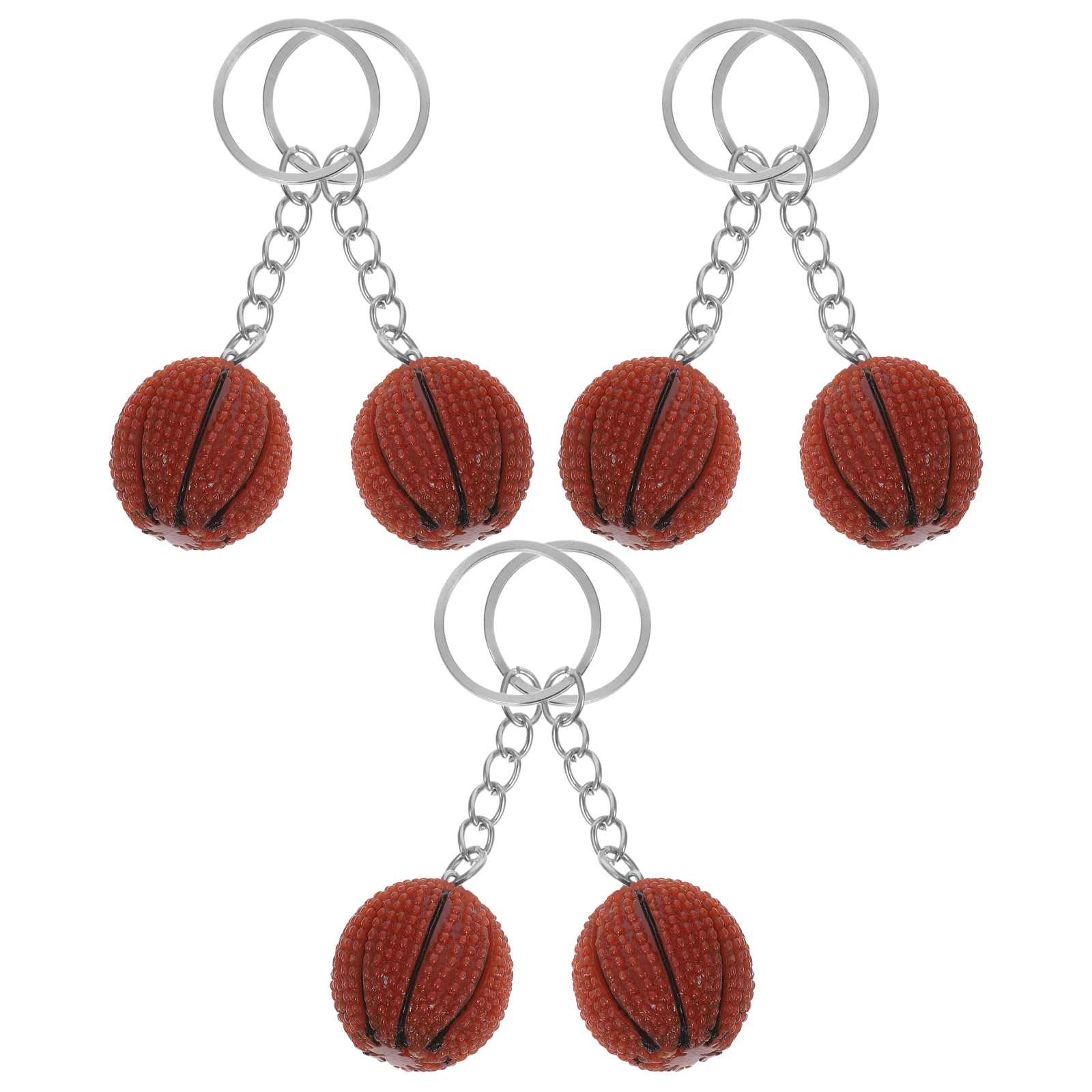 6 Pcs Basketball Keychain Creative Ring Mini Gift Bags Gifts Pendant Souvenir Sports