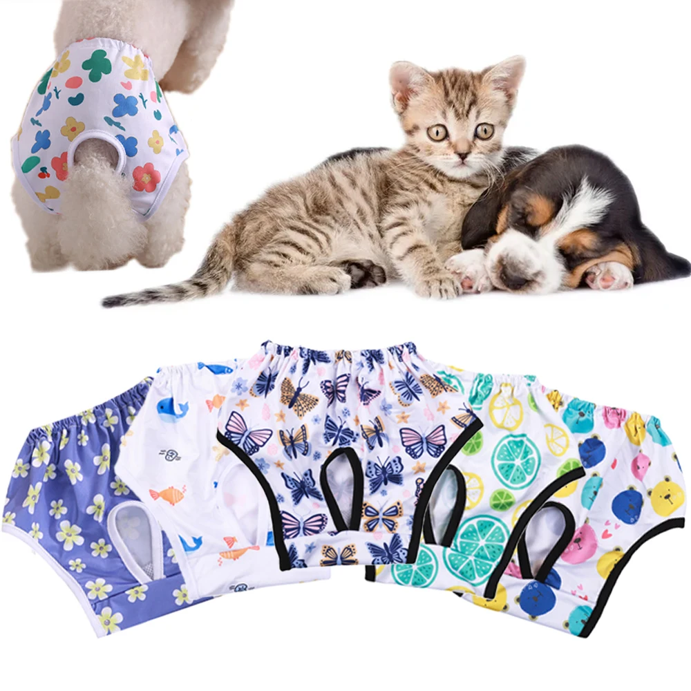 Pet Physiological Pants Dog Menstruation Underwear Briefs Sanitary Panties Puppy Floral Diapers For Dogs Shorts Dog Clothes