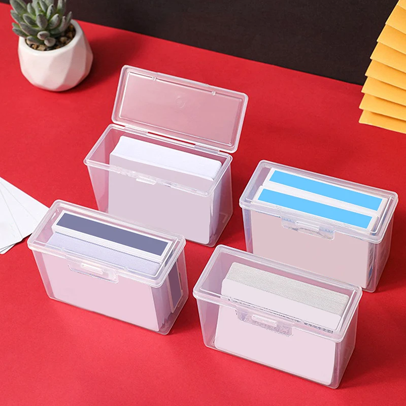 Playing Card Storage Box Transparent Plastic Box Card Card Business Card Organizing Box Stand Snap Closure