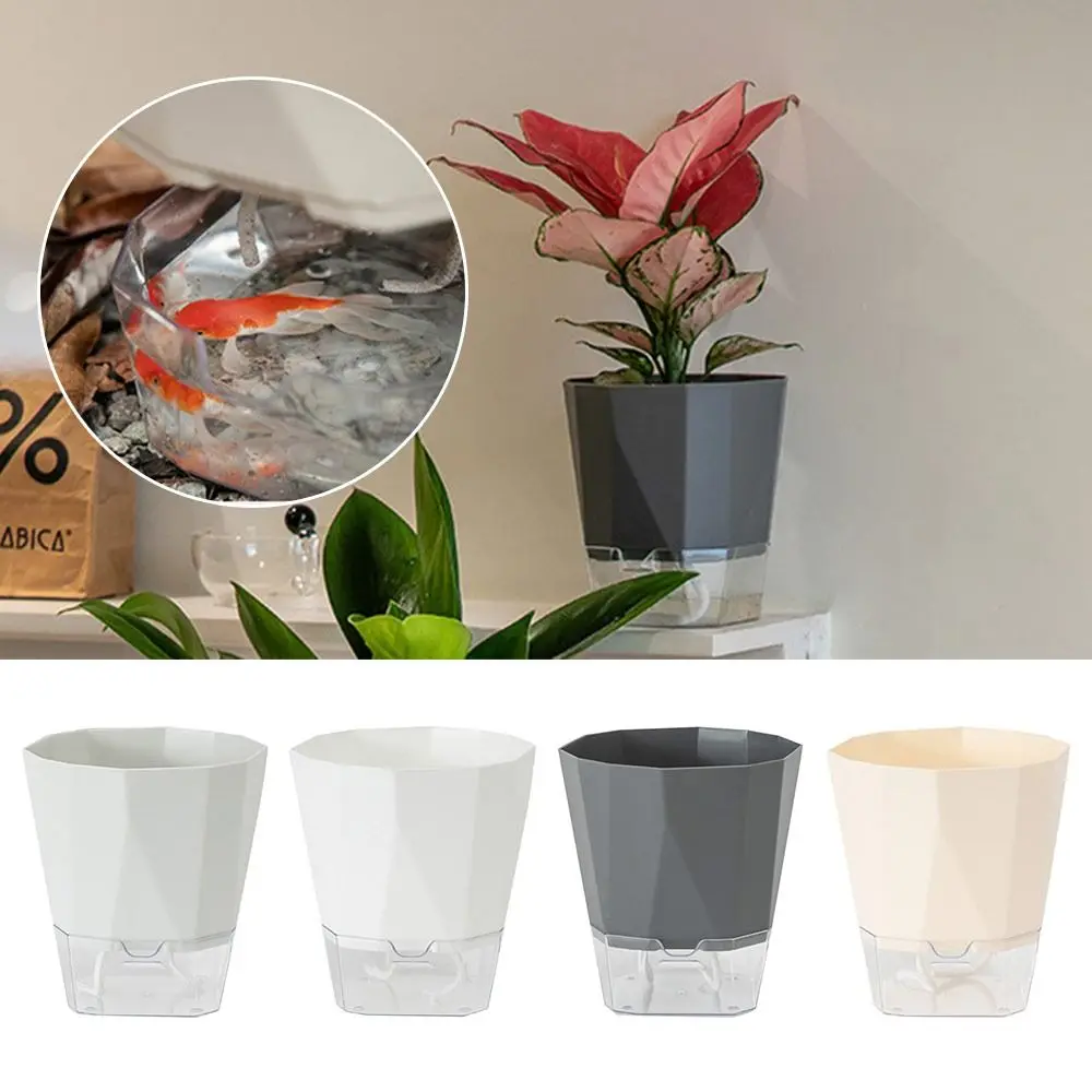 New Self Watering Lazy Plant Pot Including Liner with Handle Hydroponic Planter Garden Supplies Soil Flower Pot