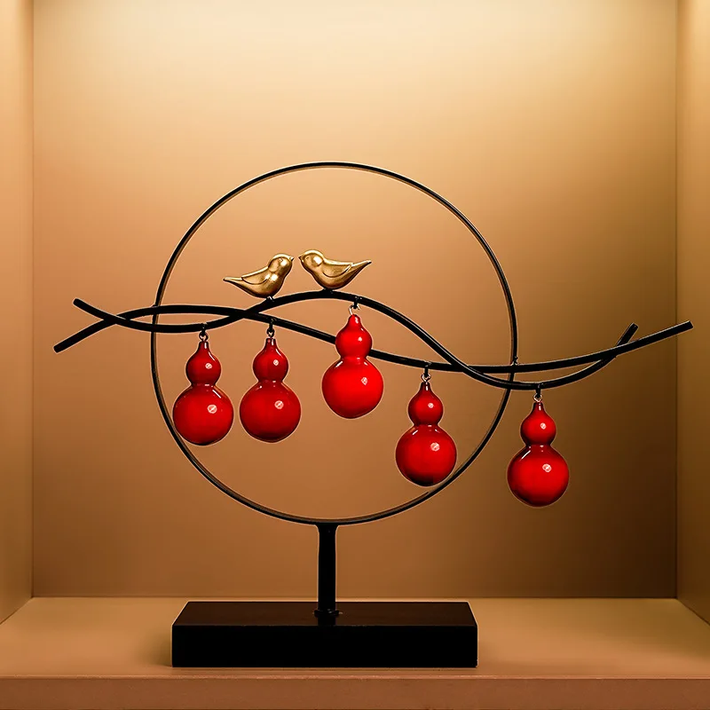 

New Chinese light luxury style Wufu Linmen resin gourd soft decoration strictly selected ornaments accompanied by annual gifts