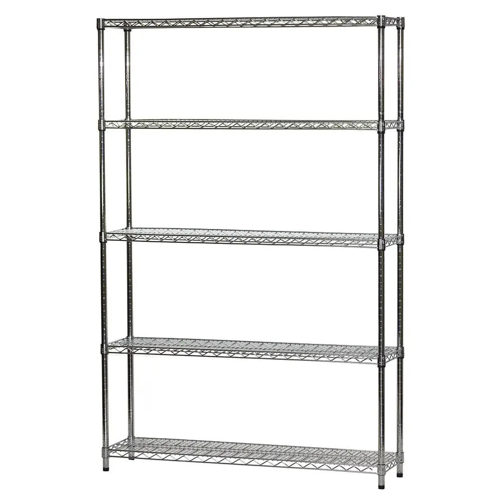Chrome Wire Shelving 5 Tier 12x48x84 Inch 800lbs Per Shelf Storage Rack Industrial Metal Shelf Unit, Customized