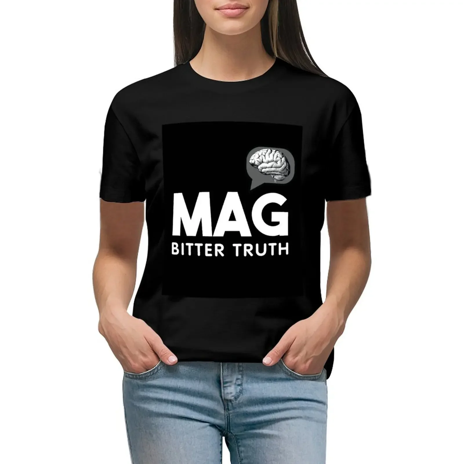 MAG BITTER TRUTH T-Shirt plus sizes new edition Aesthetic clothing customizeds Women's summer blouses 2024