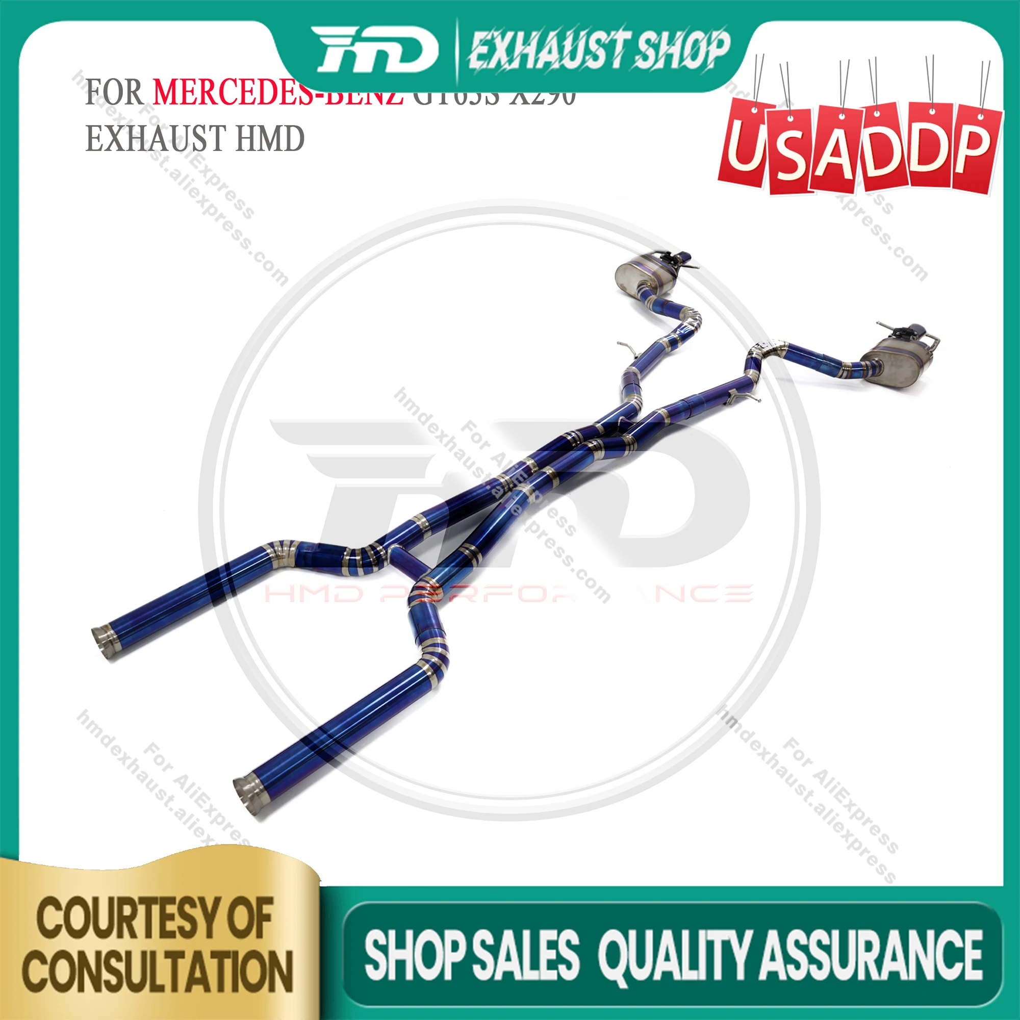 

HMD Exhaust Catback for Mercedes Bnez GT63S X290 Ti Electronic valve Muffler Today's Specials Large diameter Handcrafted