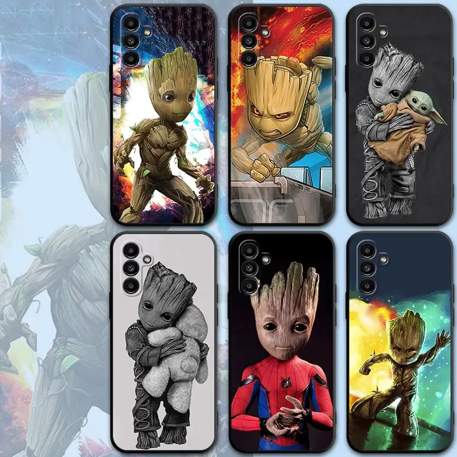 Phone Case for Motorola Moto Eage 30 Lite 20 40 Pro G9 Power G9 Play One Funsion Plus Marvel Groot Black Soft Cover Capa