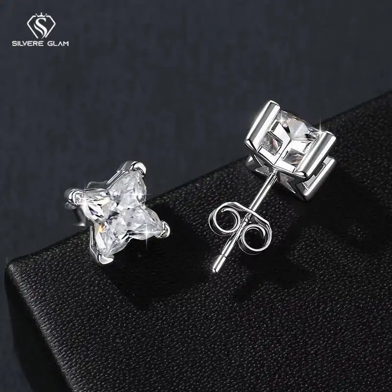 

Женские серьги-гвоздики из белого золота SG 0,4 карата с муассанитом, сверкающие классические серьги с бриллиантами для свадебной лаборатории, чистое серебро 925 пробы