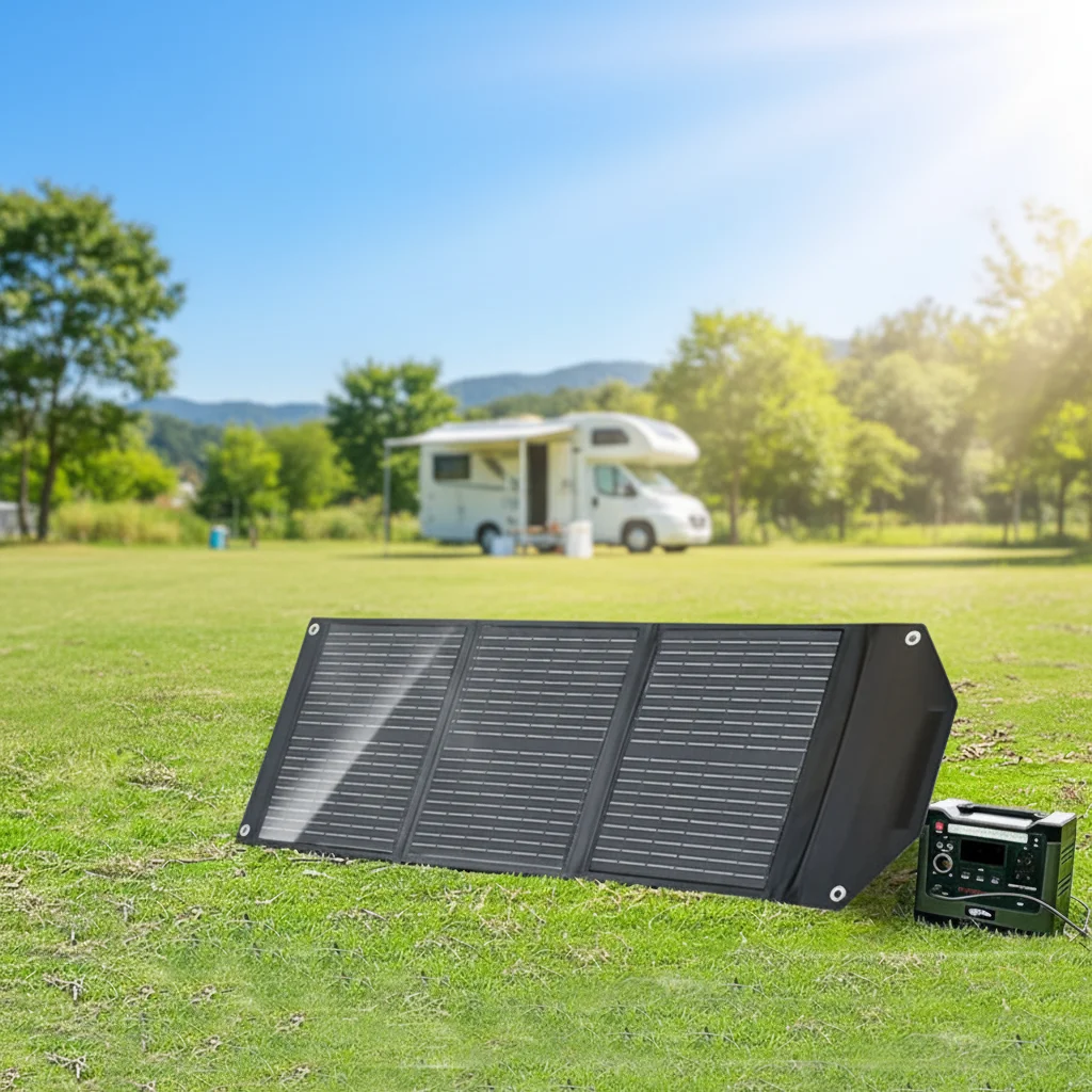 DC+USB Outdoor Mobile Energy Storage Power Supply 60W Solar Photovoltaic Panel Frosted Monocrystalline Silicon Foldable