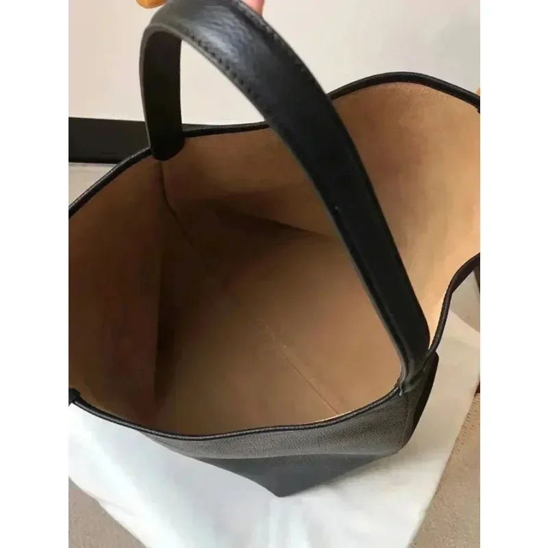 Sac à main en cuir de vachette souple pour femme, L Eather, grande capacité, sac E27, sac à main de plage, trousse de maquillage, rangement,