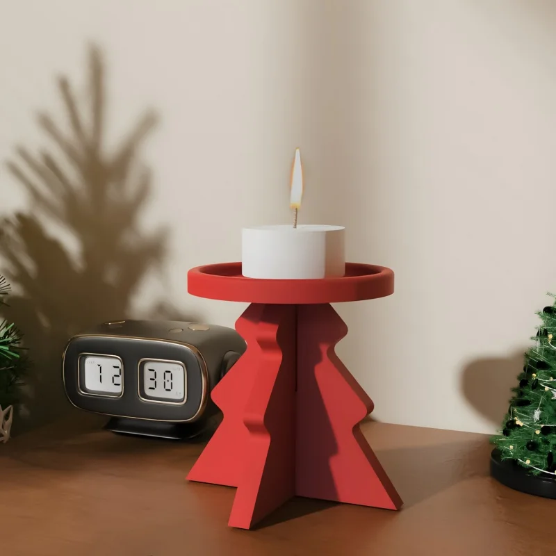 Christmas Tree Shape Candlestick Silicone Mold Handmade Splicing Candle Holder Cement Plaster Molds DIY Home Decor Resin Mould