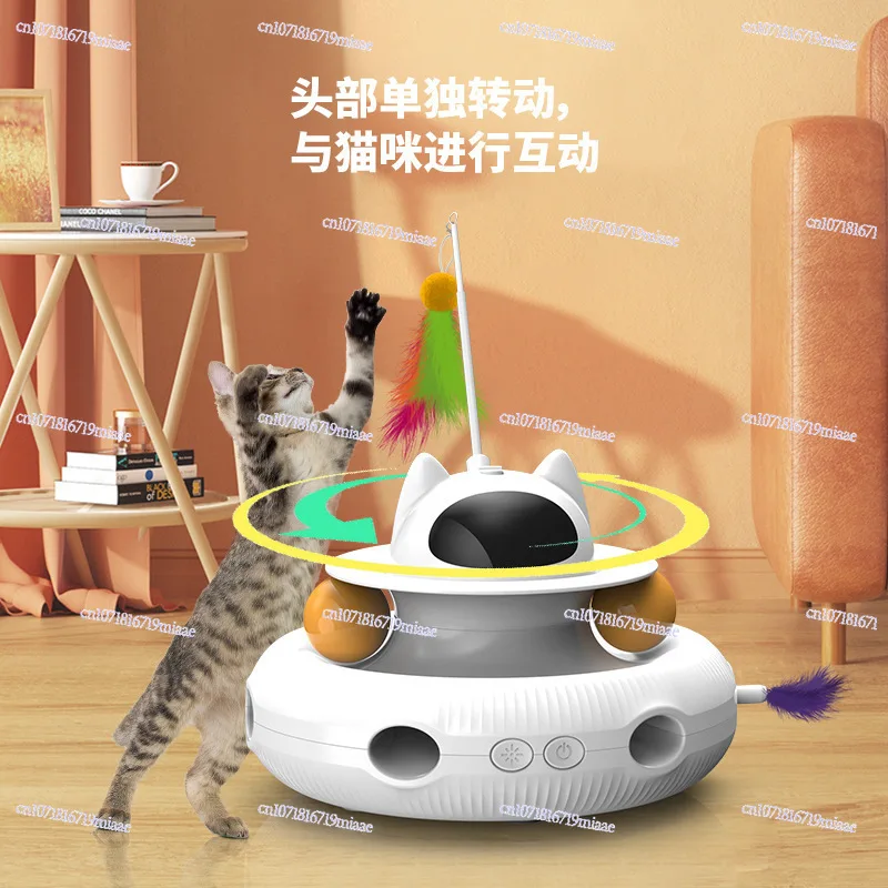 Cross-border Wholesale Laser Toys Self-hi To Relieve Boredom Pet Products Intelligent Cat Teaser Cat Turntable Electric