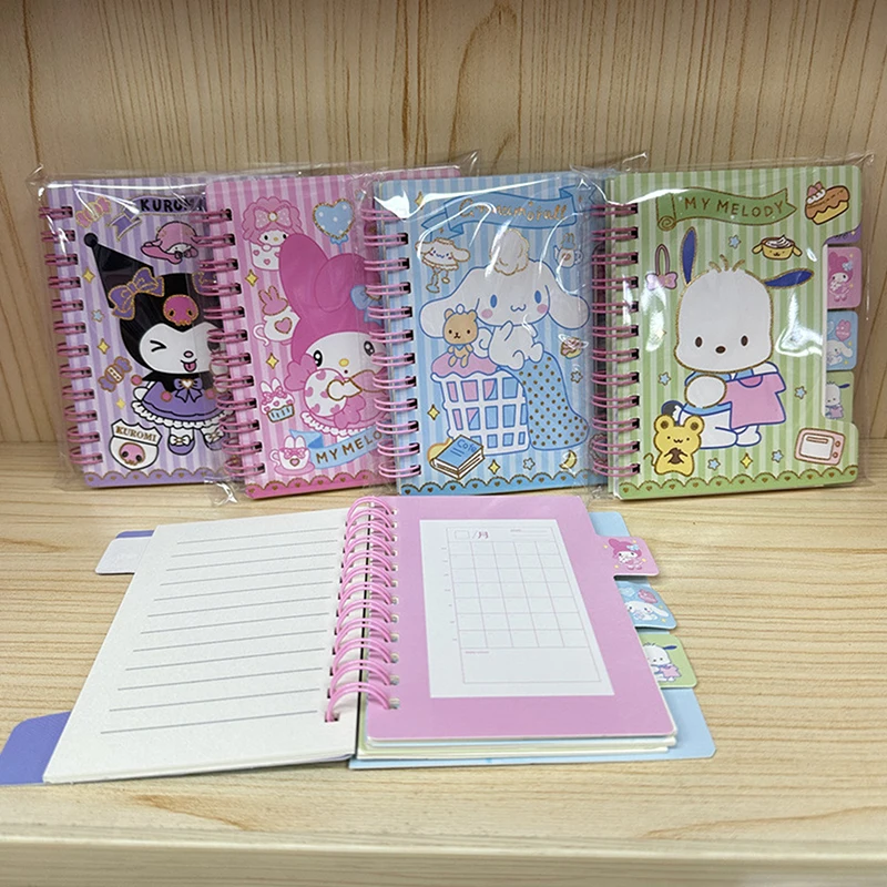 Cuaderno portátil de dibujos animados My Melody Kuromi Ultraman, Página de Color de Anime, libro de bobina, papelería