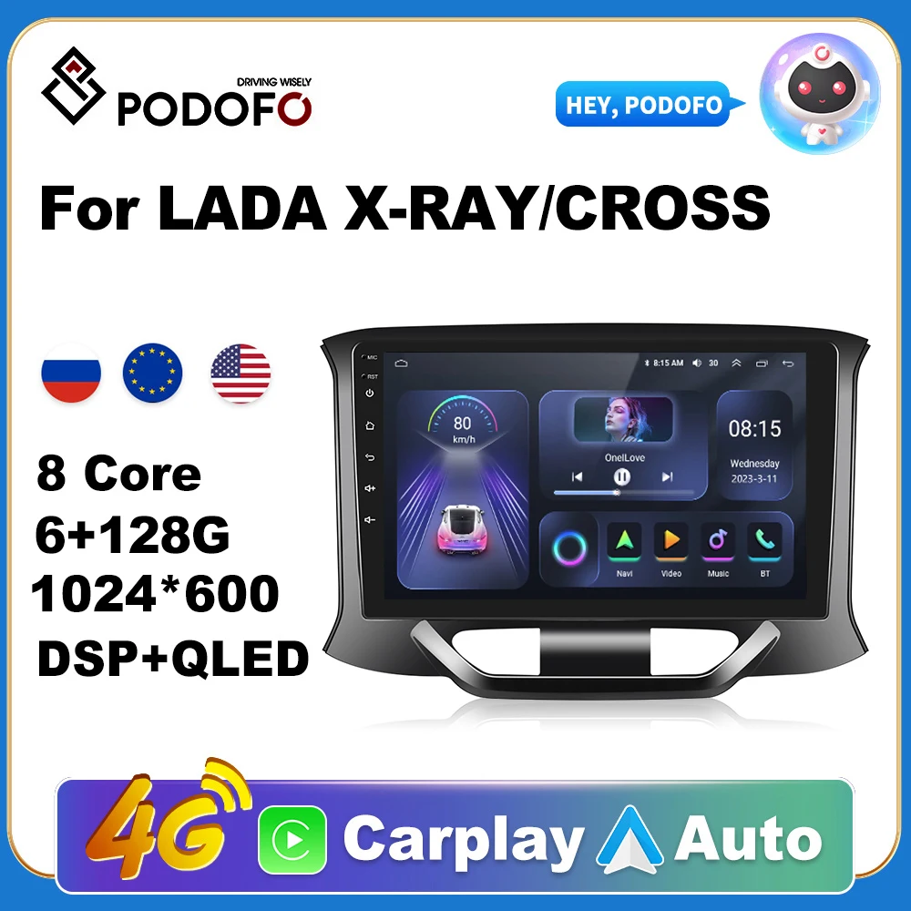 

Автомагнитола Podofo для LADA, мультимедийная стерео-система на Android, без dvd, с GPS, видеоплеером, типоразмер 2 din