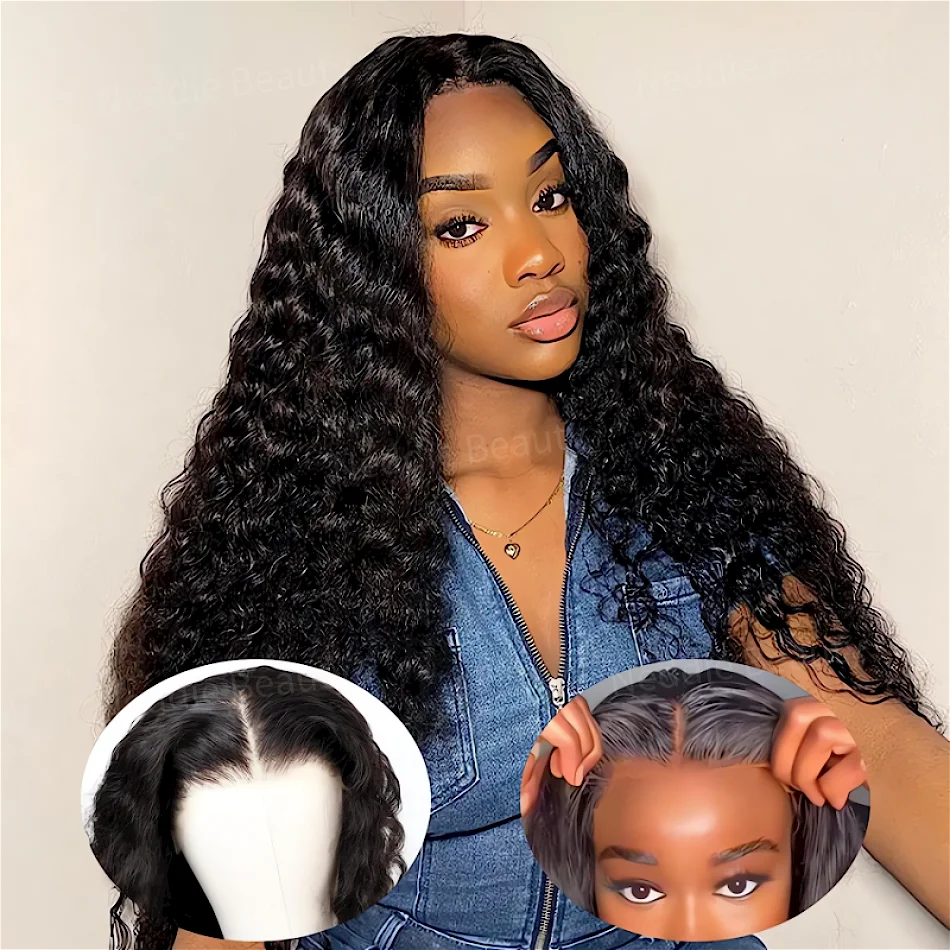 

40 Inch Glueless Human Hair HD Lace Frontal wig Deep Wave Front Wigs 13x6 100% Natural Curly Closure Ready To Wear For Women